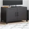 Image de Meuble TV, Armoire de Télévision avec Portes, Support Télé avec Rangement Salon Salle de Séjour Intérieur, Noir 846638
