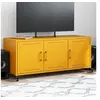 Image de Meuble TV, Armoire de Télévision avec Portes, Support Télé avec Rangement Salon Salle de Séjour, Jaune Moutarde 846647