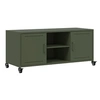Image de Meuble TV vert olive 100,5x39x43,5 cm acier