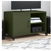 Image de Meuble TV, Armoire de Télévision avec Etagères, Support Télé avec Rangement Salon Salle de Séjour, Vert Olive 846672