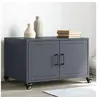 Image de Table Basse, Table d'Appoint avec Poignée, Bout de Canapé avec Porte, Meuble de Rangement Salle de Séjour, Anthracite 846688