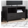 Image de Meuble TV, Armoire de Télévision avec Tiroirs et Etagères, Support Télé avec Rangement Salle de Séjour, Noir 846698