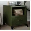 Image de Table de chevet vert olive 36x39x43,5 cm acier