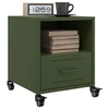 Image de Tables de chevet 2 pcs vert olive 36x39x43,5 cm acier, armoire, meubles de chambre à coucher, support de téléphone, 846713
