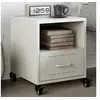 Image de Table de chevet blanc 36x39x43,5 cm acier, armoire, meubles de chambre à coucher, support de téléphone, armoire 846714