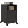 Image de Tables de chevet 2 pcs noir 36x39x59 cm acier, armoire, meubles de chambre à coucher, support de téléphone, armoire 846717