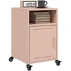 Image de Tables de chevet 2 pcs rose 36x39x59 cm acier, armoire, meubles de chambre à coucher, support de téléphone, armoire 846719