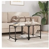Image de Tables basses avec dessus en verre transparent 2 pcs acier, table d'appoint, table de salon, table à thé, bout de 845963
