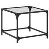 Image de Table basse avec dessus en verre transparent 50x50x40 cm acier