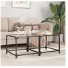 Image de Tables basses avec dessus en verre transparent 2 pcs acier, table d'appoint, table de salon, table à thé, bout de 845967
