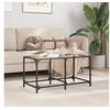 Image de Table basse avec dessus en verre transparent 78,5x40x40cm acier, table d'appoint, table de salon, table à thé, bout 845974