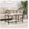 Image de Table basse avec dessus en verre transparent 78,5x40x40cm acier, table d'appoint, table de salon, table à thé, bout 845976