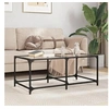 Image de Table basse avec dessus en verre transparent 98,5x50x40cm acier, table d'appoint, table de salon, table à thé, bout 845978
