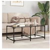 Image de Table basse avec dessus en verre noir 98,5x50x40 cm acier, table d'appoint, table de salon, table à thé, bout de 845979