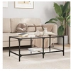 Image de Table basse avec dessus en verre transparent 98,5x50x40cm acier, table d'appoint, table de salon, table à thé, bout 845980