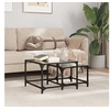 Image de Tables basses gigognes 2 pcs dessus en verre noir acier