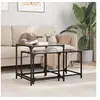 Image de Tables basses gigognes 2 pcs dessus en verre noir acier