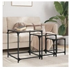Image de Tables basses gigognes 3 pcs dessus en verre transparent acier, table gigogne, table gigogne moderne, table 845986