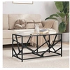 Image de Table basse avec dessus en verre transparent 78,5x40x41cm acier, table d'appoint, table de salon, table à thé, bout 845994