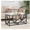 Image de Table basse avec dessus en verre noir 78,5x40x41 cm acier
