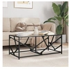 Image de Table basse avec dessus en verre noir 98,5x50x41 cm acier