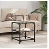 Image de Table basse avec dessus en verre transparent 40x40x45 cm acier