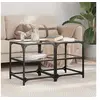 Image de Tables basses avec dessus en verre transparent 2 pcs acier, table d'appoint, table de salon, table à thé, bout de 846003