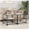 Image de Tables basses avec dessus en verre transparent 2 pcs acier, table d'appoint, table de salon, table à thé, bout de 846007