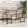 Image de Table basse avec dessus en verre transparent 98,5x50x45cm acier, table d'appoint, table de salon, table à thé, bout 846014