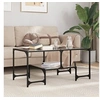 Image de Table basse avec dessus en verre noir 98,5x50x45 cm acier