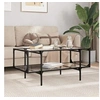Image de Table basse avec dessus en verre transparent 98,5x50x45cm acier, table d'appoint, table de salon, table à thé, bout 846042