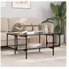 Image de Table basse avec dessus en verre noir 98,5x50x45 cm acier