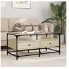 Image de Table basse et dessus en verre chêne sonoma 98,5x50x45 cm acier