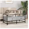Image de Table basse avec dessus en verre sonoma gris 98,5x50x45cm acier, table d'appoint, table de salon, table à thé, bout 846047