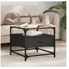 Image de Table basse avec dessus en verre noir 50x50x45 cm acier, table d'appoint, table de salon, table à thé, bout de 846049