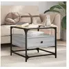 Image de Table basse avec dessus en verre sonoma gris 50x50x45 acier