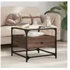 Image de Table basse et dessus en verre chêne marron 50x50x45 cm acier