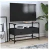 Image de Meuble TV et dessus en verre noir 80x35x51 cm bois d'ingénierie, support TV, armoire média, armoire hifi, unité TV, 846059
