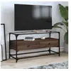 Image de Meuble TV avec dessus en verre chêne marron bois d ingénierie