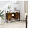 Image de Buffet avec dessus en verre chêne fumé bois d ingénierie