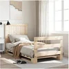 Image de Cadre de lit avec tête de lit 90x200 cm bois de pin massif, lit, meuble de chambre à coucher, lit en bois, lit 3281538