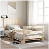 Image de Cadre de lit et tête de lit 100x200 cm bois de pin massif, lit, meuble de chambre à coucher, lit en bois, lit simple, 3281539