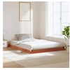 Image de Cadre de lit cire marron 135x190 cm bois de pin massif, meuble de chambre à coucher, sommier, lit en bois, 847155