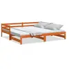 Image de Lit gigogne 203.5 x 164 x 56.5 cm en cire sommier a lattes pour 2 personnes de couleur