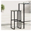 Image de Tabourets de bar lot de 2 noir acier enduit de poudre, chaise de salle à manger, tabouret de petit-déjeuner, chaise 4009265