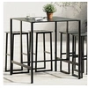 Image de Table de bar noir 100x100x110 cm acier enduit de poudre, table de bar de petit-déjeuner, table de bar de cuisine, 4009269