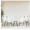 Image de Lot de 3 Chaise de jardin noir et blanc résine tressée