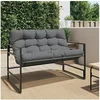 Image de Banc de jardin avec coussin anthracite 113 cm acier, banc, banc de parc, siège d'extérieur, banc d'extérieur, banc de 4009299