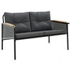Image de Banc de jardin avec coussins 116 cm noir acier, banc, banc de parc, siège d'extérieur, banc d'extérieur, banc de 4009303