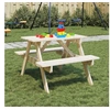 Image de Table de pique nique pour 4 enfants avec trou de parasol sapin
